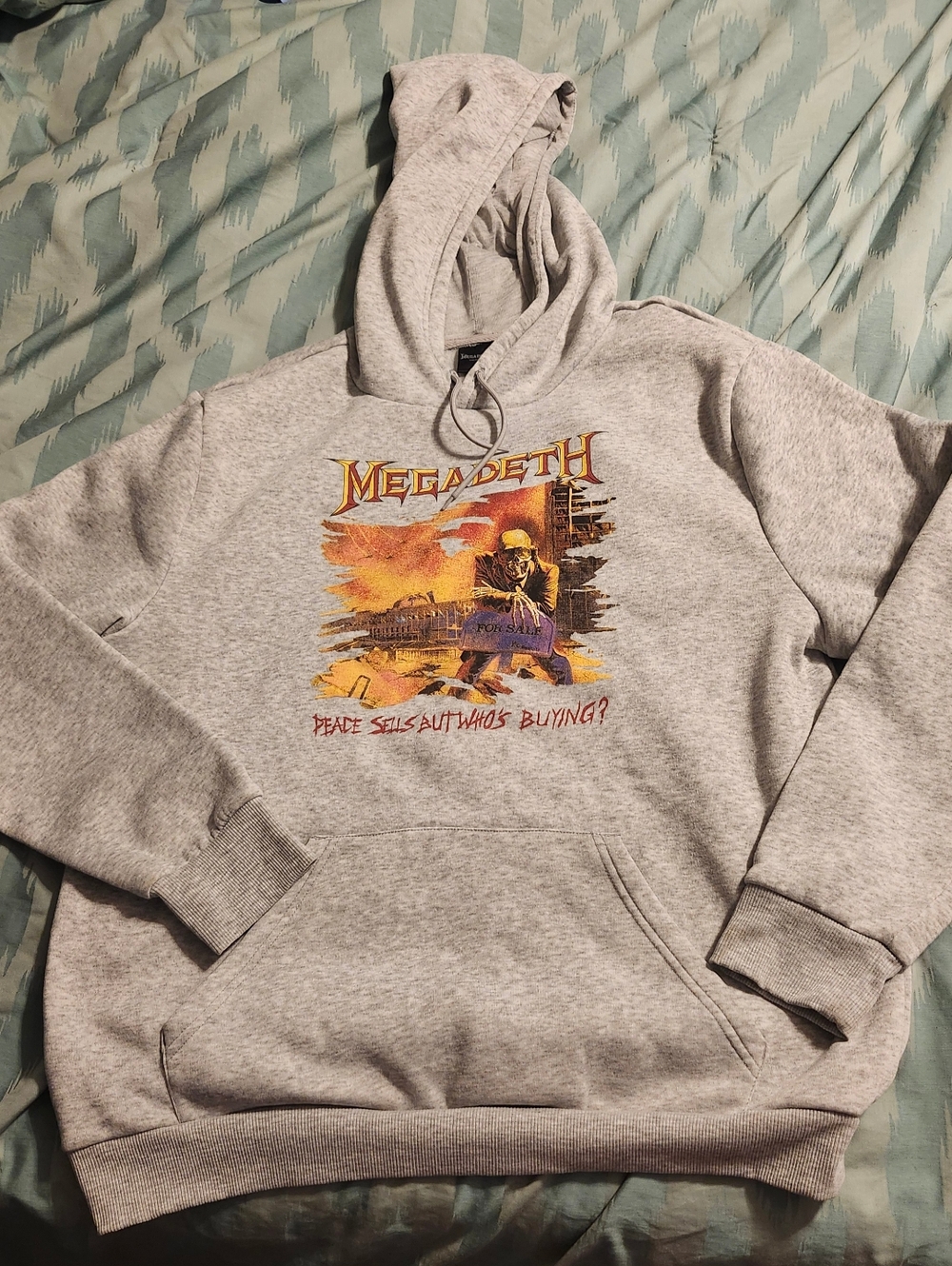 Megadeth Peace Sells Gray Graphic Hoodie Men's‎ Size Large